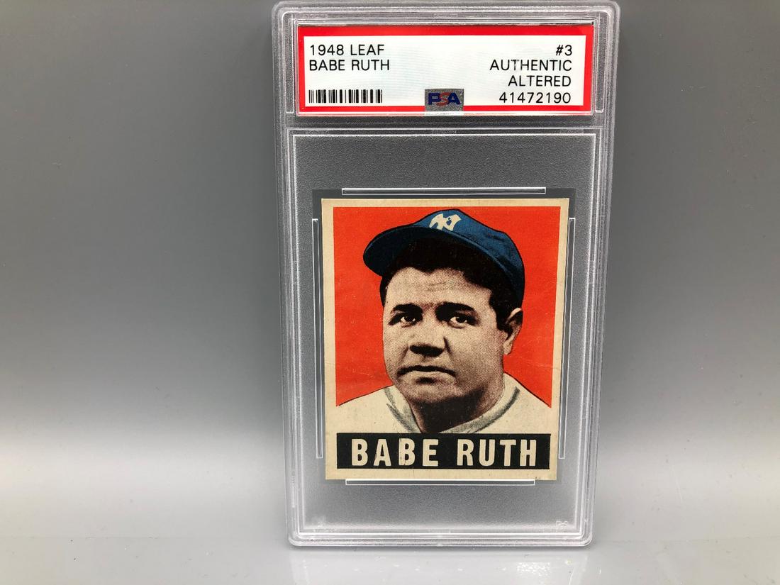 1948 Leaf Babe Ruth #3 PSA Authentic Huge Look! Iconic (1 of 4)