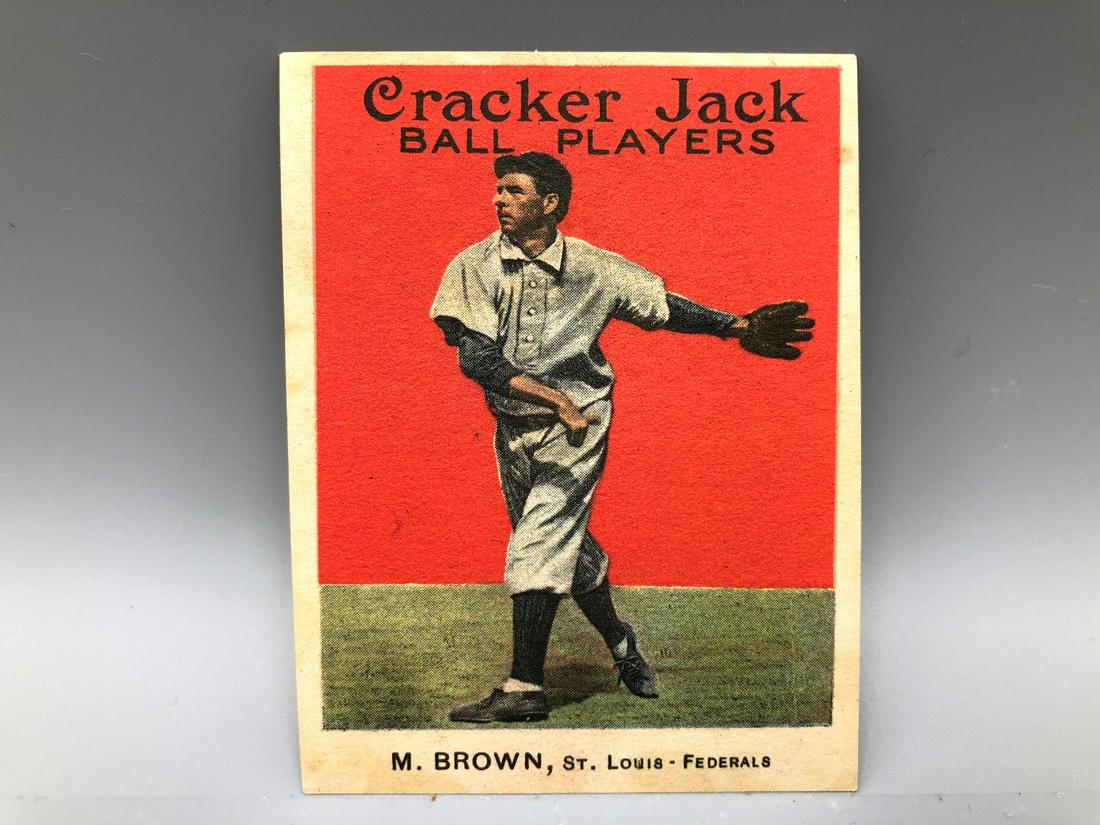 1914 Cracker Jack Mordecai Brown #32 Big Look! Appears (1 of 2)