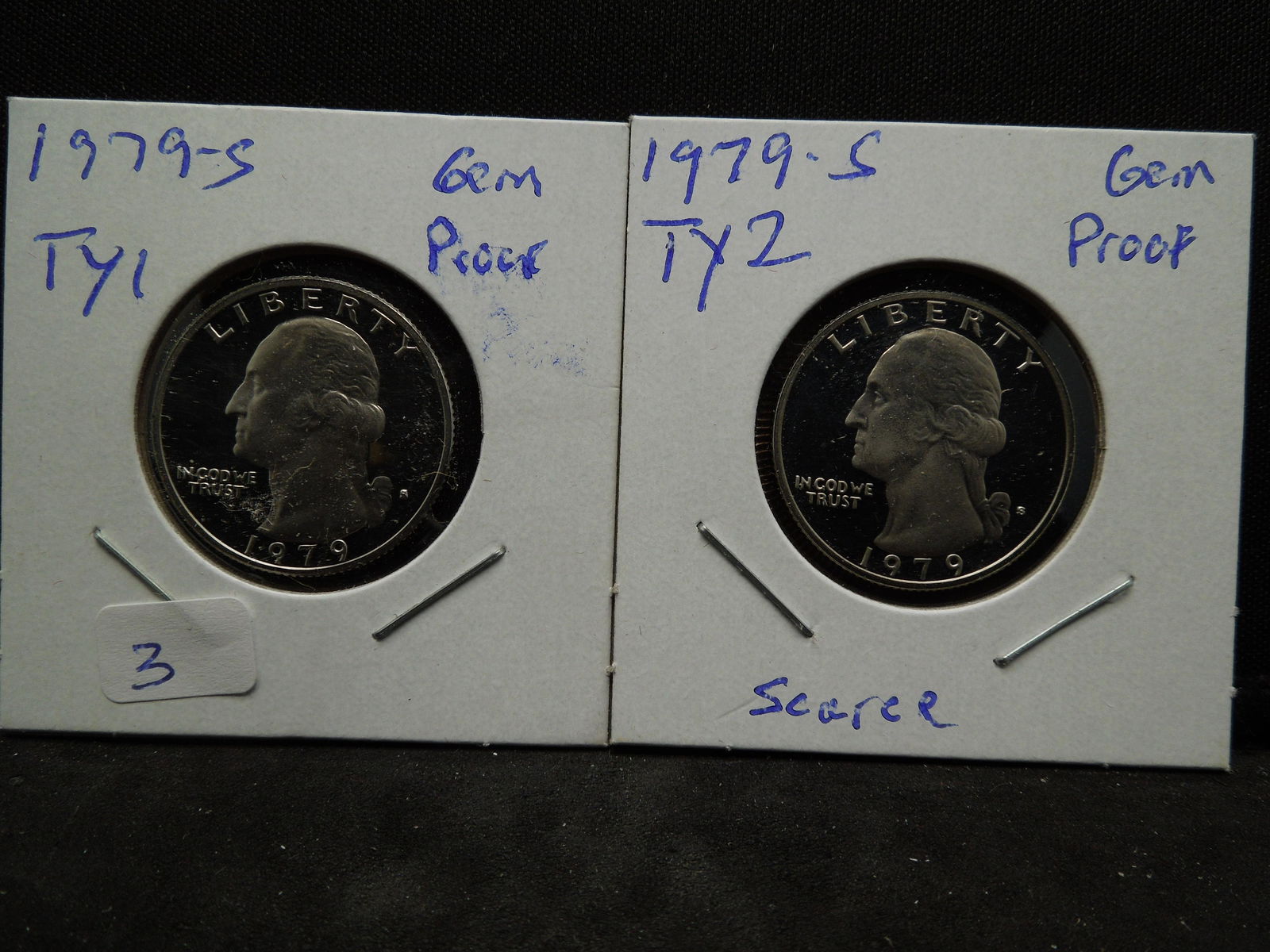 1979-S Types One and Two (Scarce) Washington Quarters. (1 of 5)
