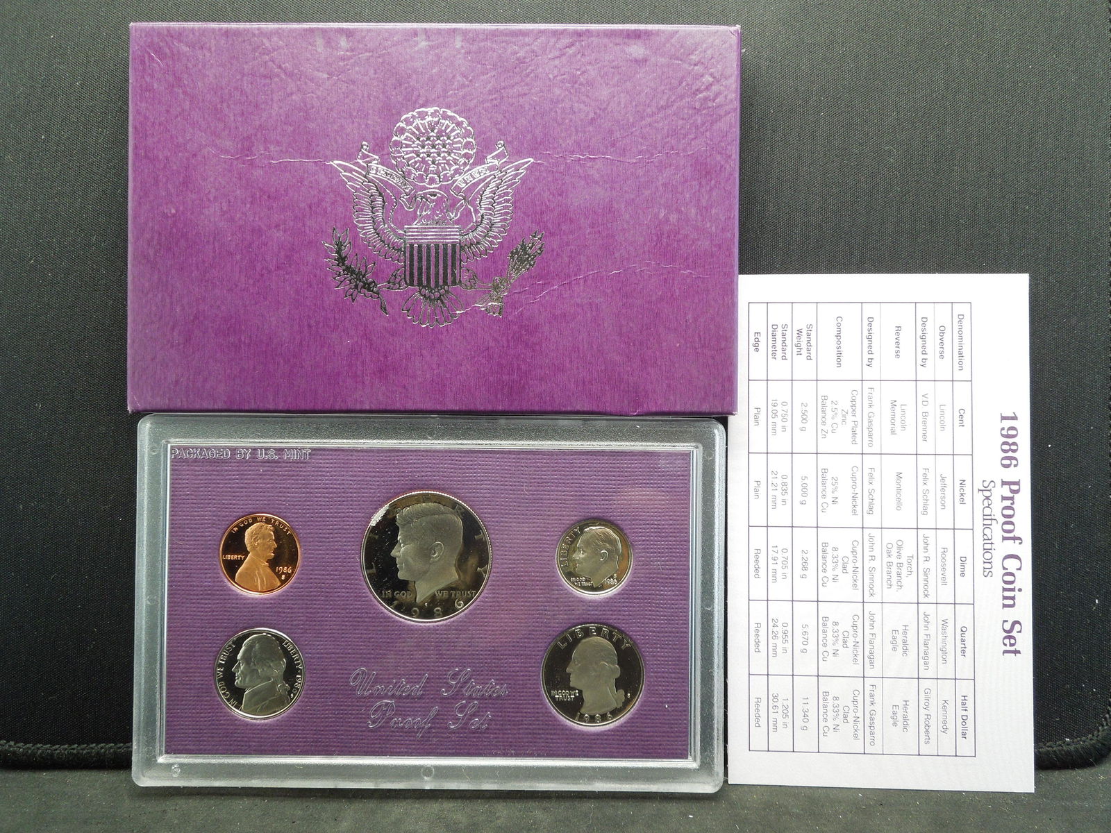 1986 US Mint UNC Proof Set (1 of 3)