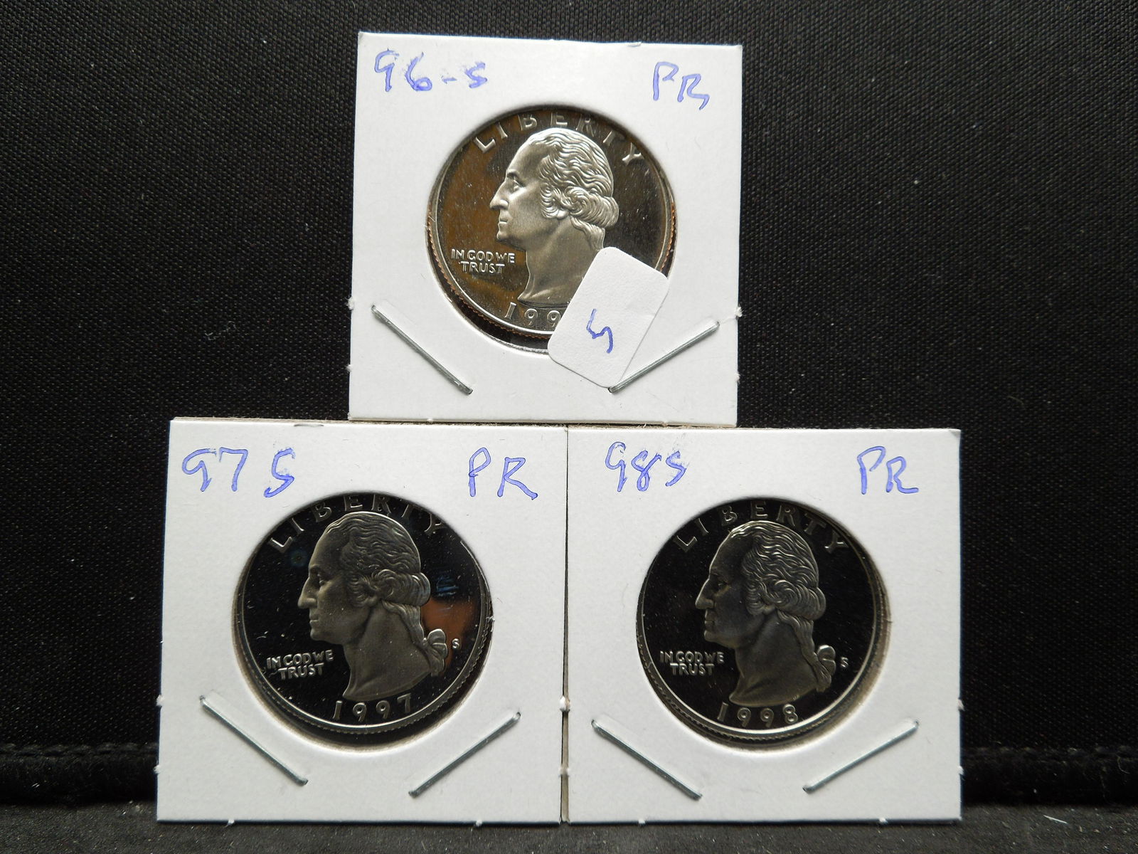 (3) GEM Proof Washington Quarters:  96-S 97-S. and (1 of 5)