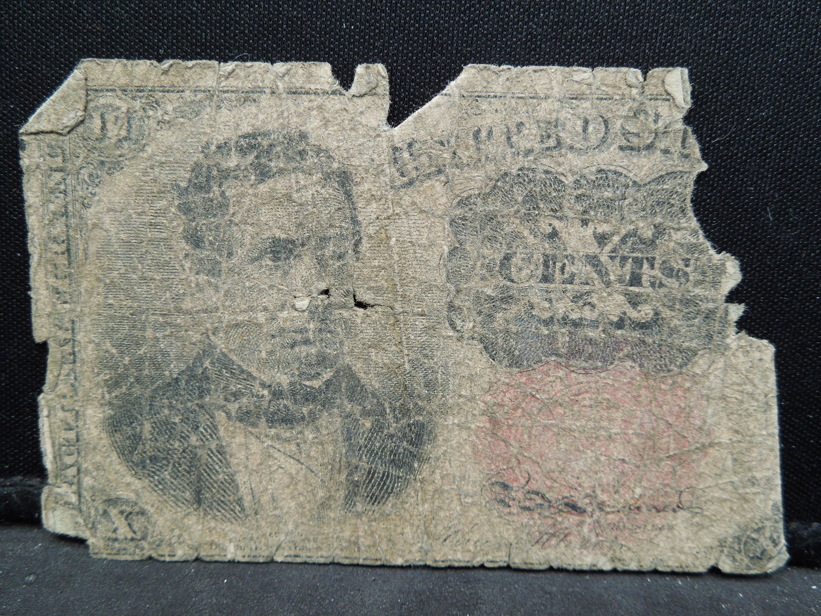 1874 Ten Cent US Fractional Note, Ripped (1 of 2)