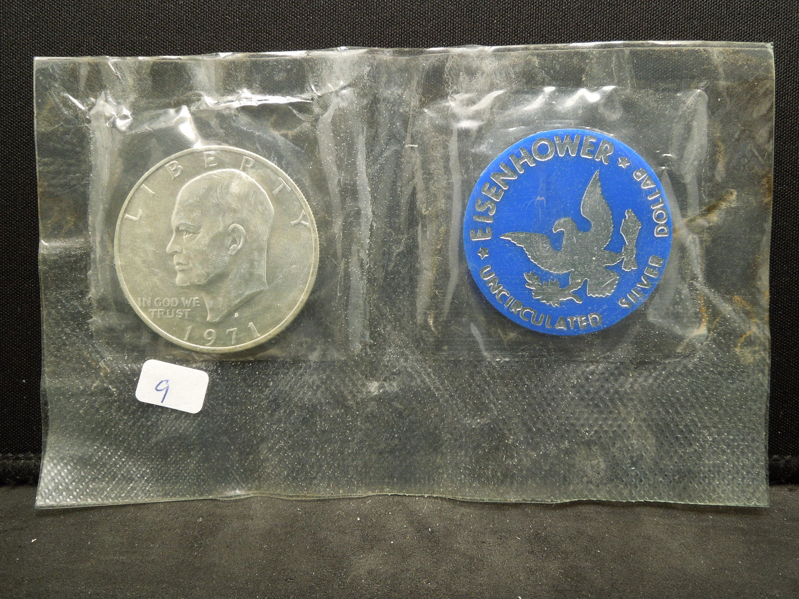 1971-S Silver Eisenhower Dollar in government package. (1 of 2)