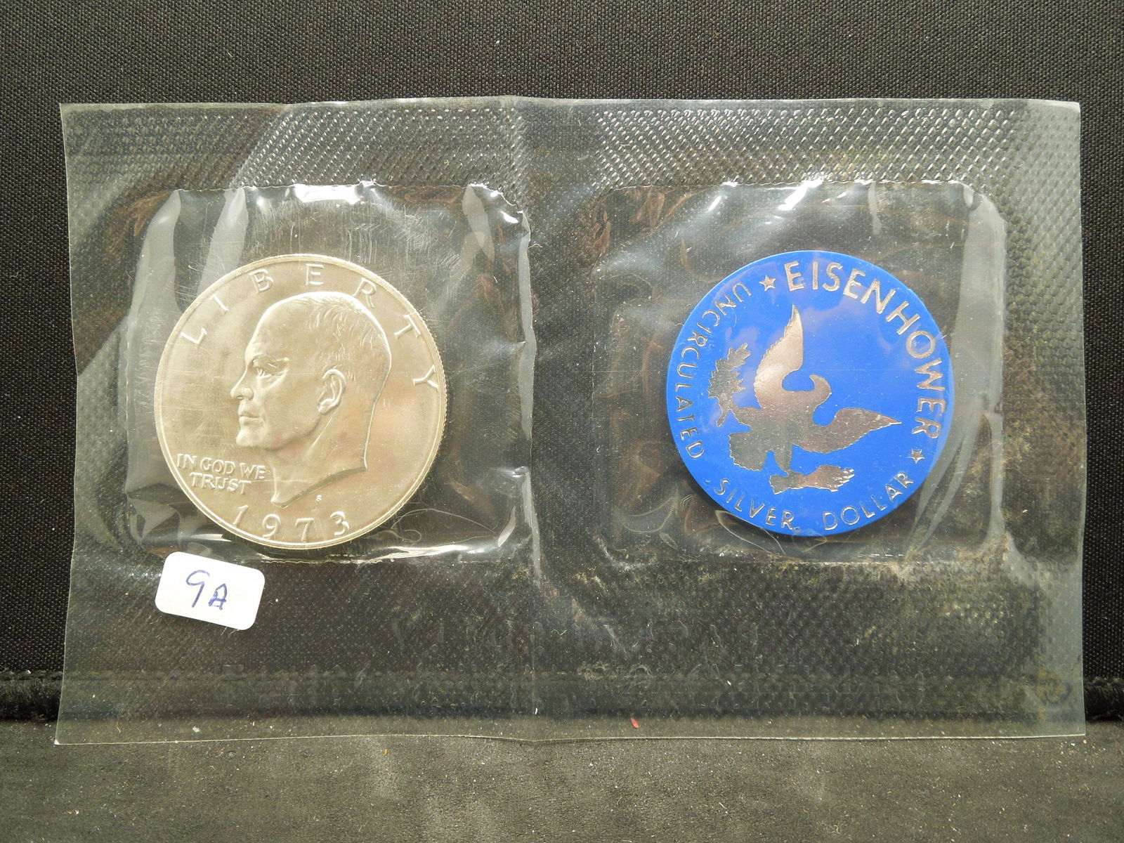 1973-S Silver Eisenhower Dollar in government package. (1 of 2)