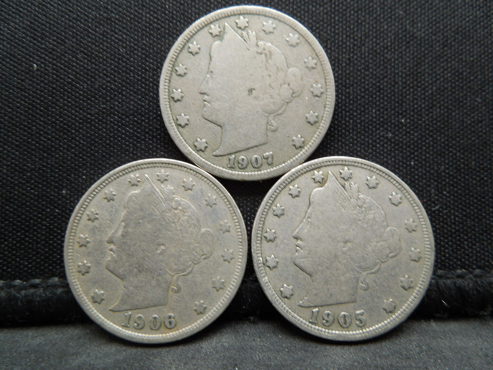 1905 1906 1907 V-Nickels. (1 of 2)