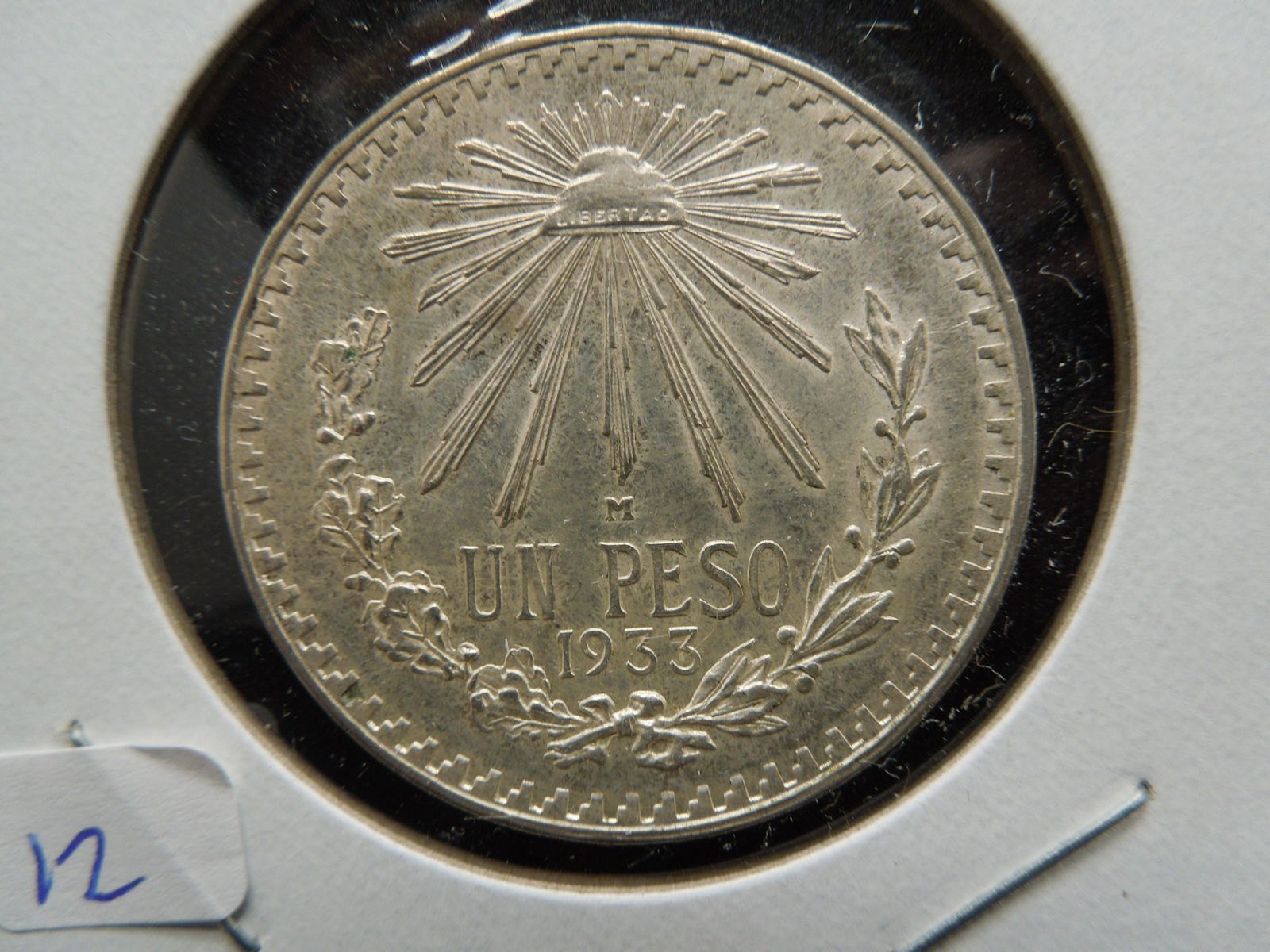 1933 Mexico Silver Peso.  BU. (1 of 3)