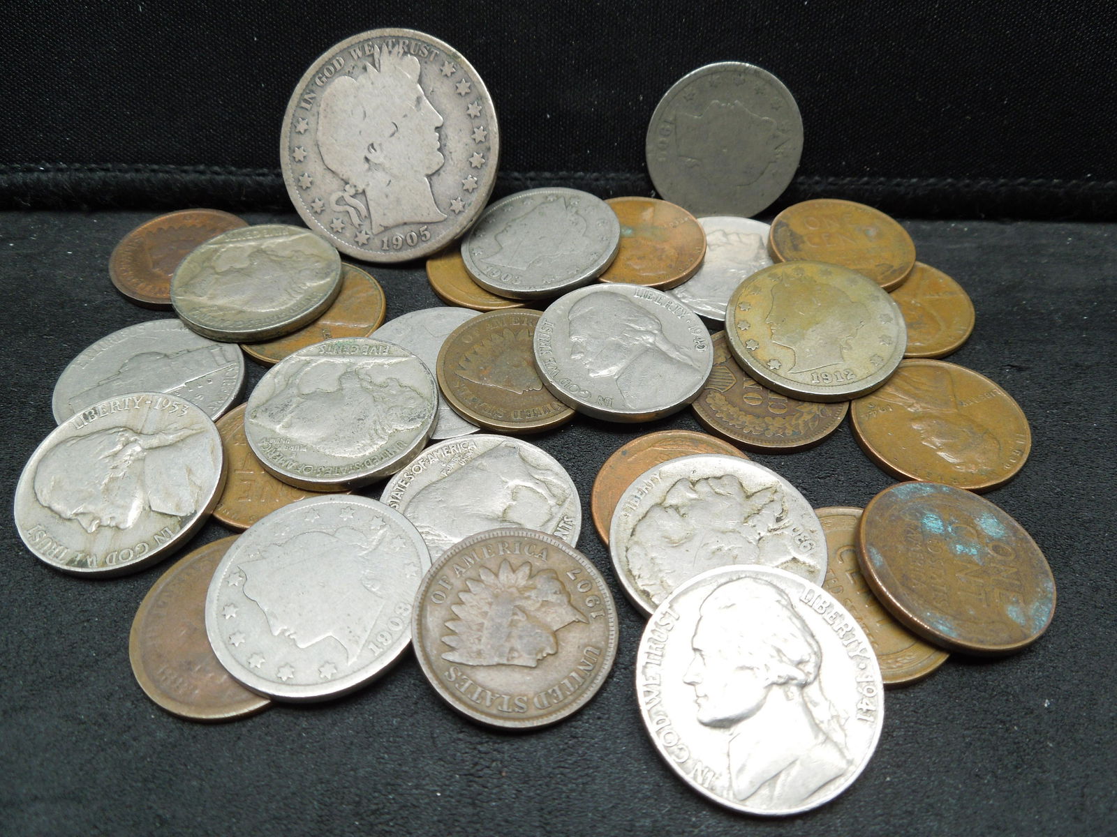 AMAZING GRAB BAG LOT-- 30 COINS- Barber Half, Jefferson (1 of 4)