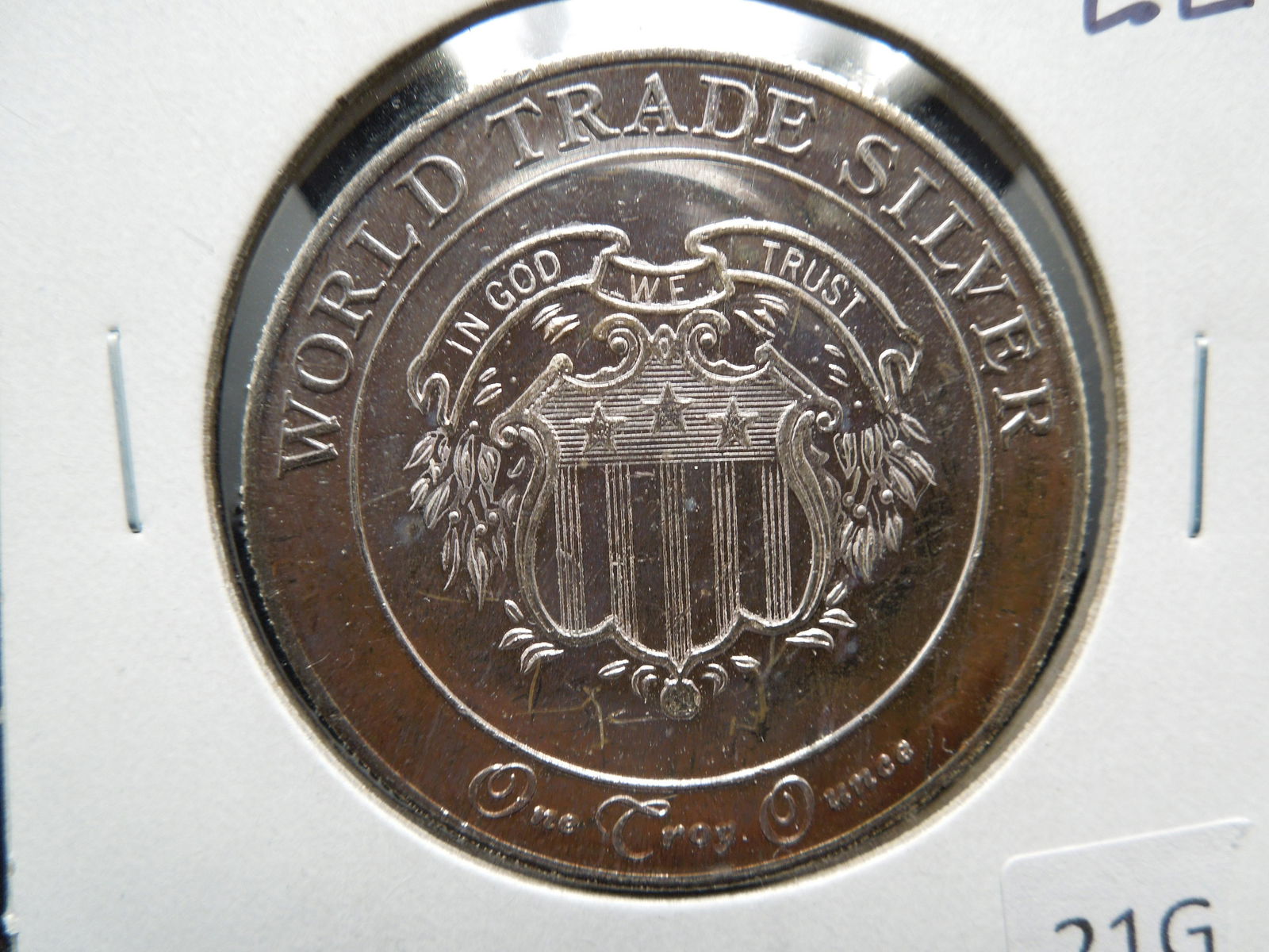 One Troy Ounce .999 Fine Silver Round - World Trade (1 of 3)