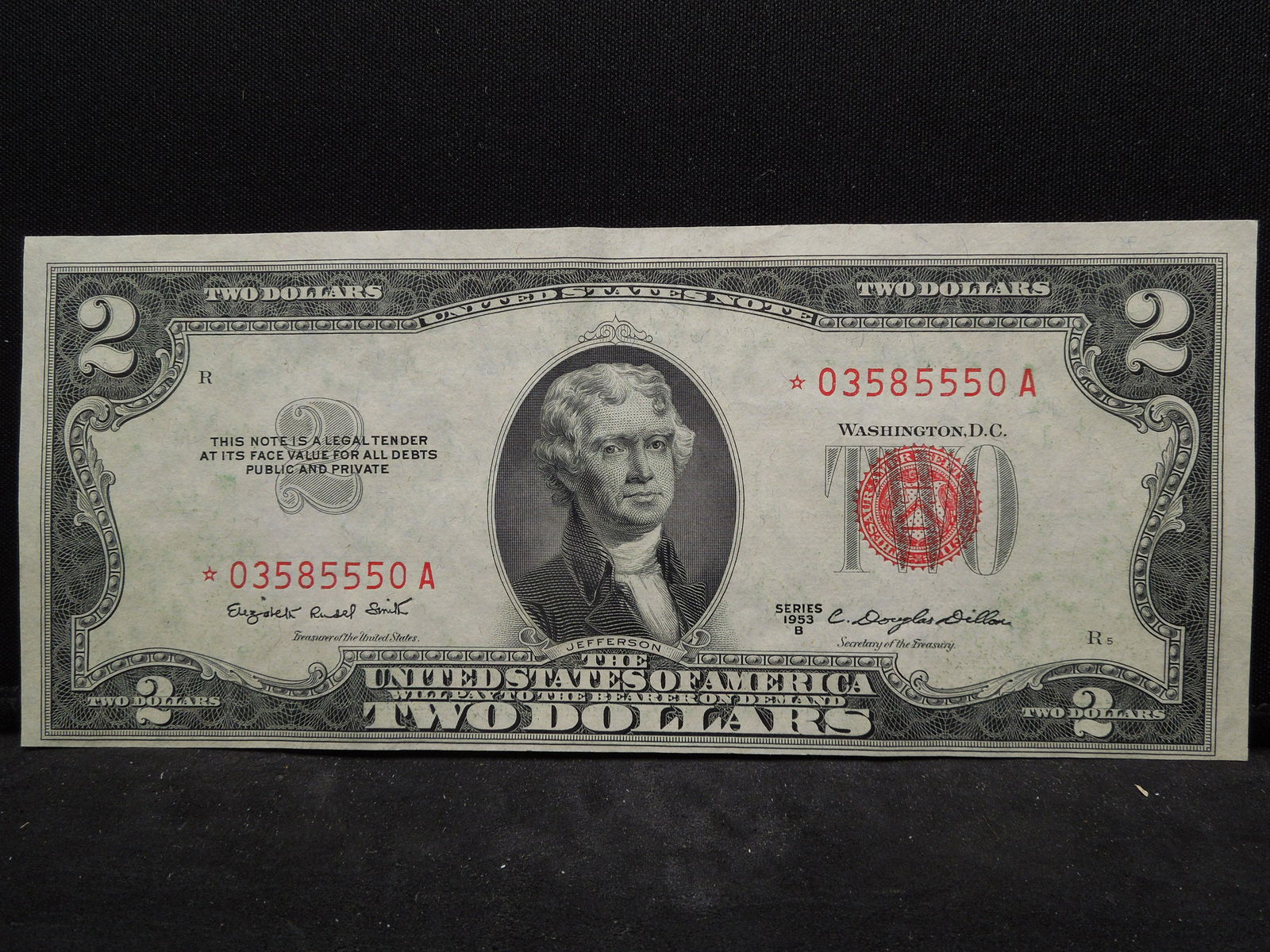 1953 B $2 US Note.  STAR Replacement.  Uncirculated. (1 of 3)