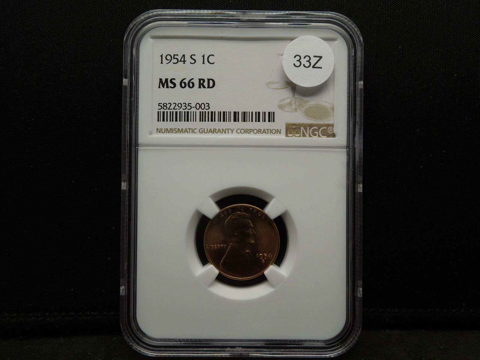1954 S Wheat Cent NGC MS66 RD (1 of 4)
