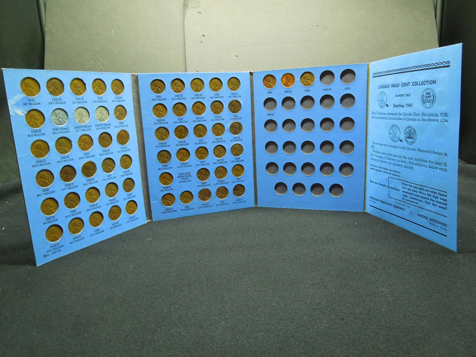 Complete Wheat Cent Set 1941-58D.  Also has  11 extra (1 of 10)