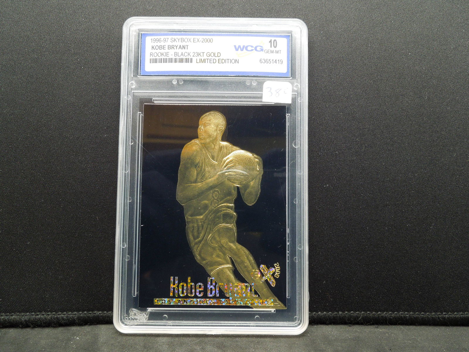 (KOBE BRYANT/ROOKIE-BLACK), 23K GOLD, GRADED BY WCG AS (1 of 2)