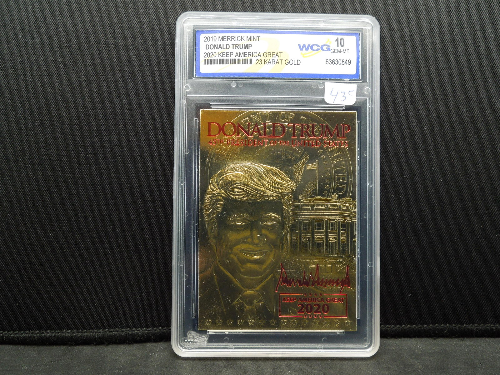2019 Meriik Mint Donald Trump Card 23 KT Gold NOVELTY I: 2019 Meriik Mint Donald Trump Card 23 KT Gold, NOVELTY ITEM, NOT LEGAL TENDER