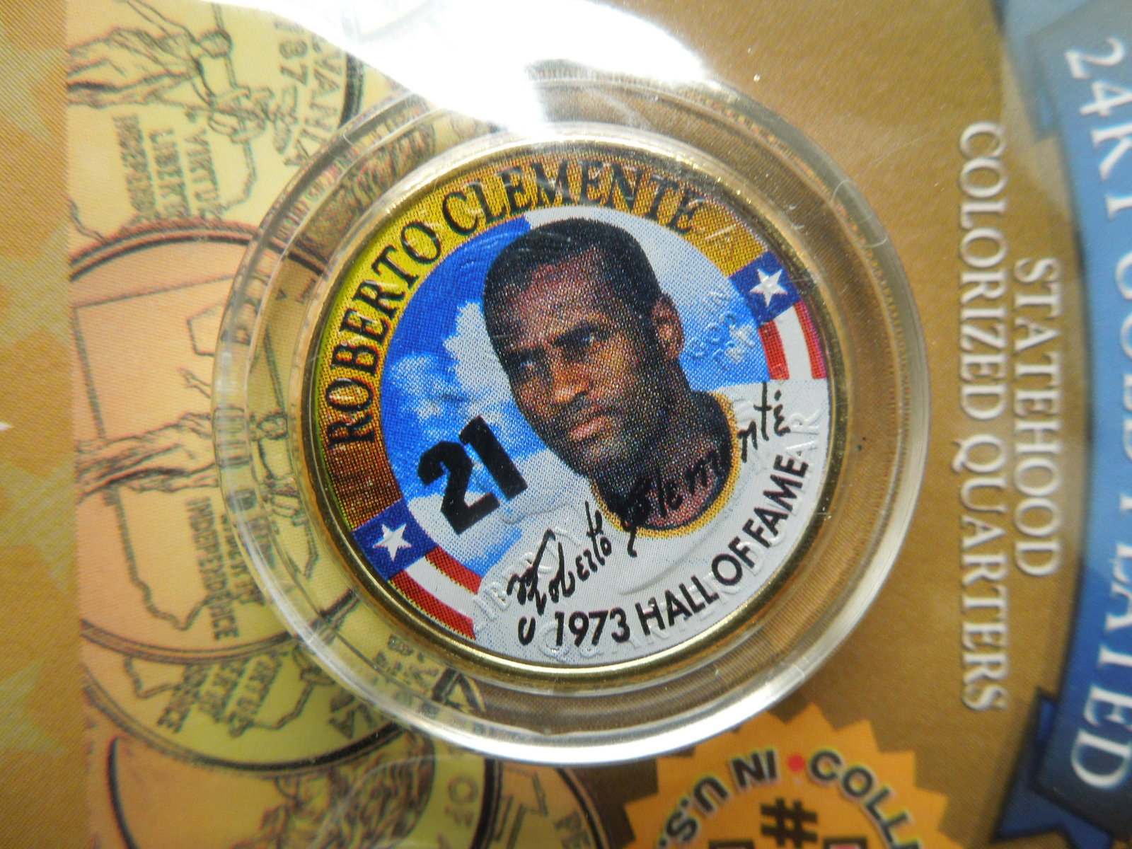ROBERTO CLEMENTE/24KT GOLD PLATED-COA: ROBERTO CLEMENTE/24KT GOLD PLATED-COA