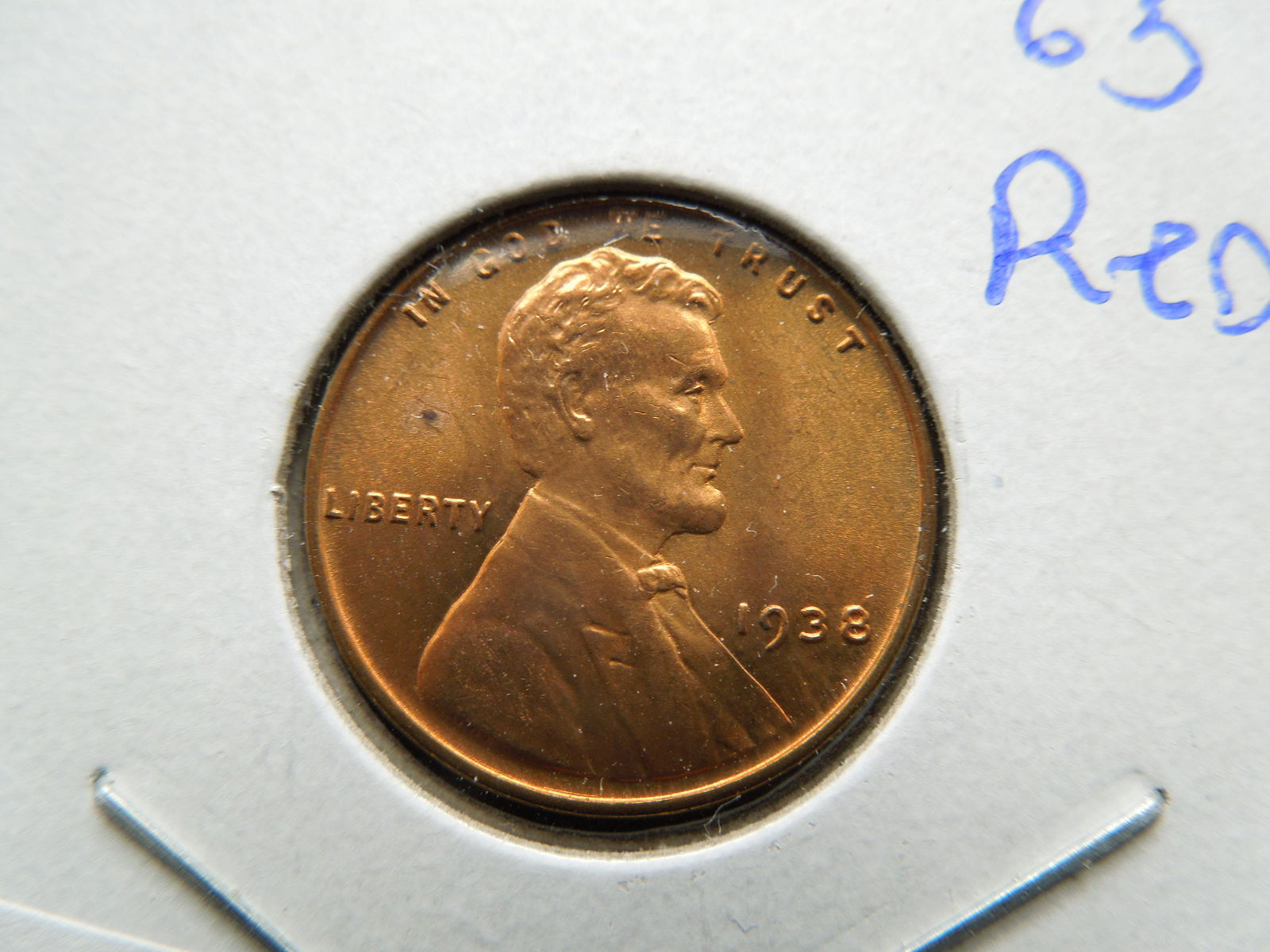 1938 Lincoln Cent.  GEM BU.  RED (1 of 3)