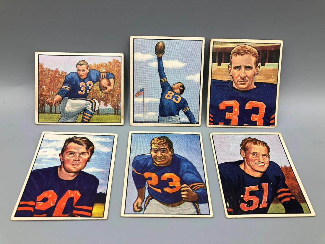 1950 Bowman Football Lot of 6 Chicago Bears - Varying (1 of 2)