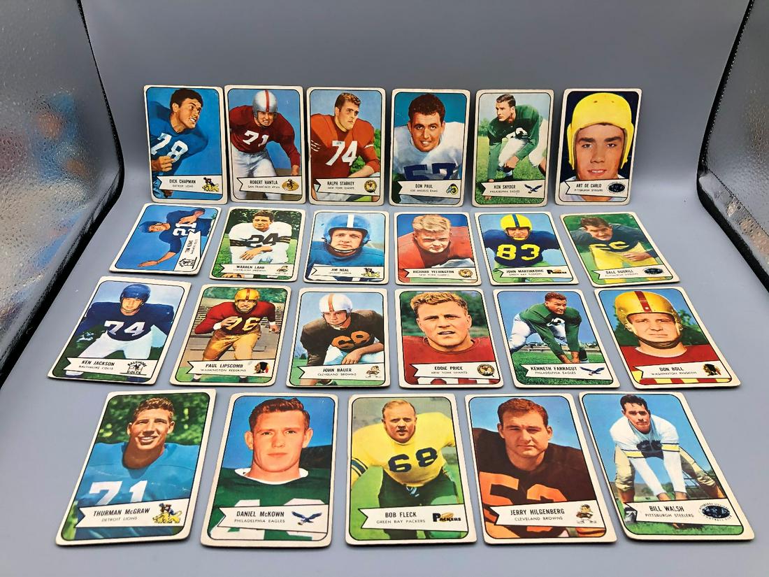 1954 Bowman Football Lot of 23 Short Print Mid-Numbers (1 of 10)