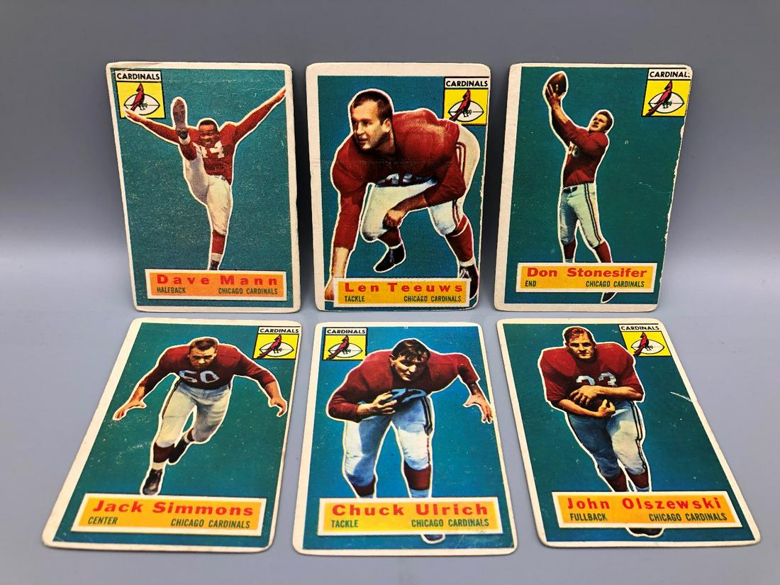 1956 Topps Football Lot of 6 Chicago Cardinals Short (1 of 2)
