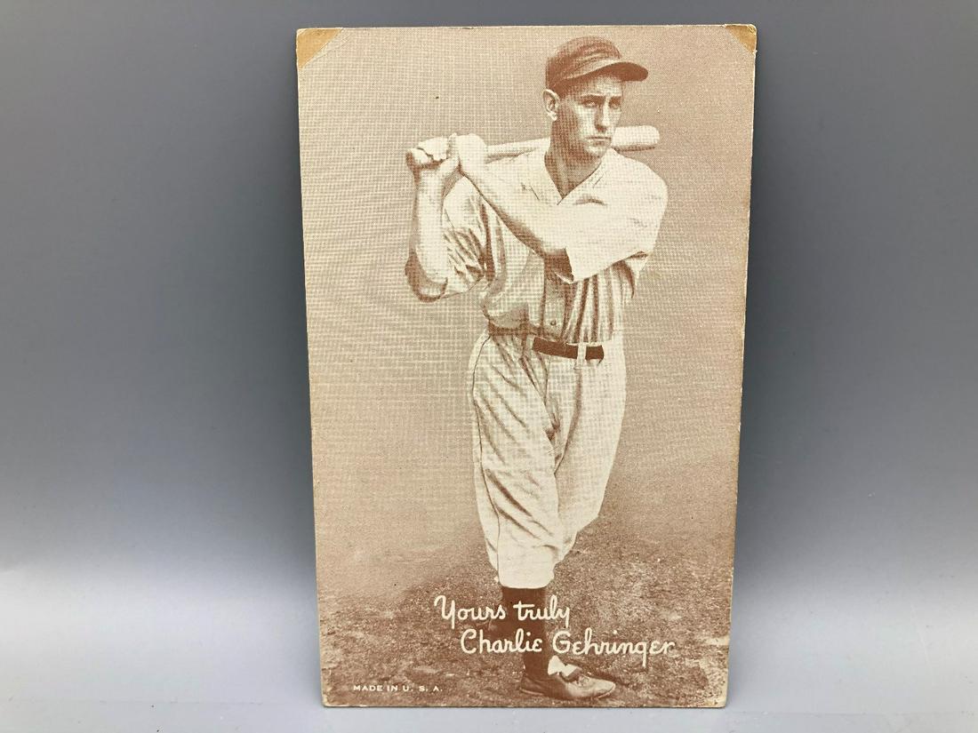 1939-46 Charlie Gehringer Salutation Exhibit Supply HOF (1 of 2)