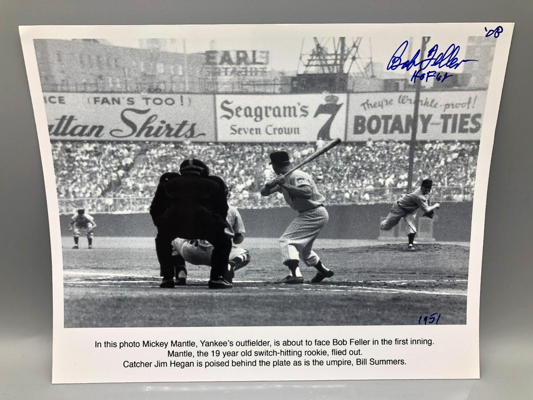 Bob Feller vs Mickey Mantle 8'"x 10" - Signed by Bob (1 of 3)
