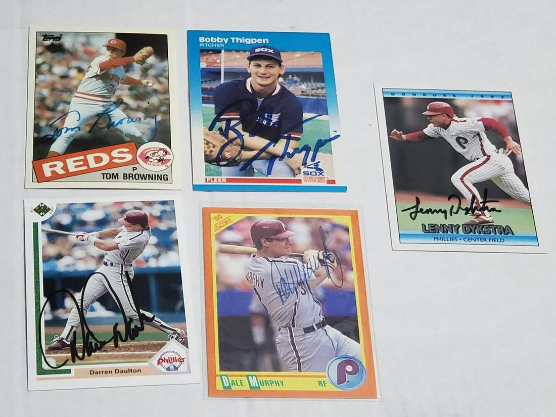 Lot of (5) In Person Autographed Baseball Cards (1 of 6)
