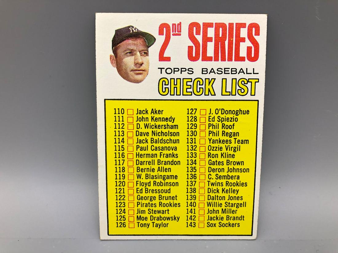 1967 Topps Baseball Checklist #103 - Mickey Mantle (1 of 2)