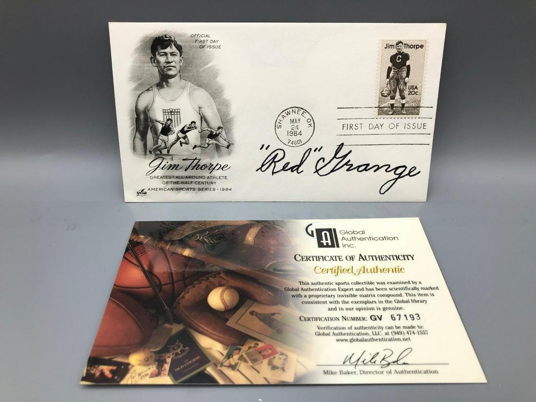 Red Grange Signed 1984 Jim Thorpe First Day Cover (1 of 5)