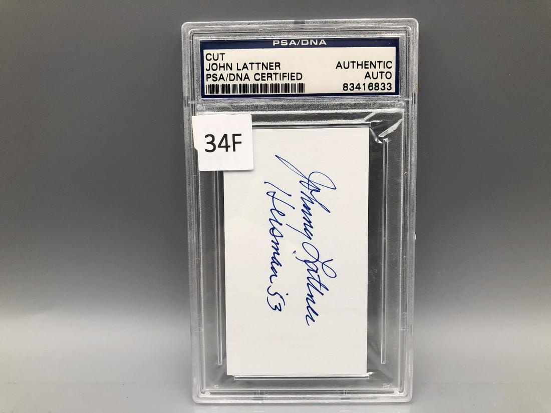 John Lattner Cut Autograph PSA/DNA Certified Authentic (1 of 3)
