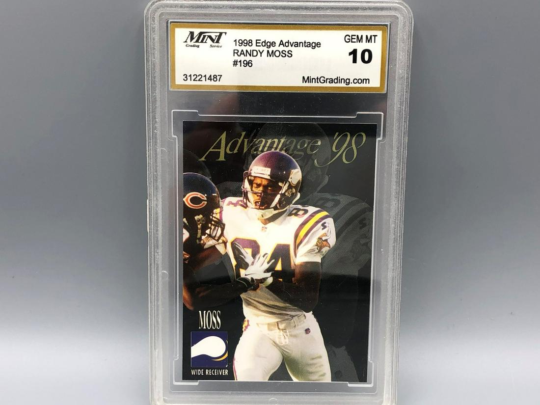 1998 Edge Advantage Randy Moss RC #196 - Printing error (1 of 3)