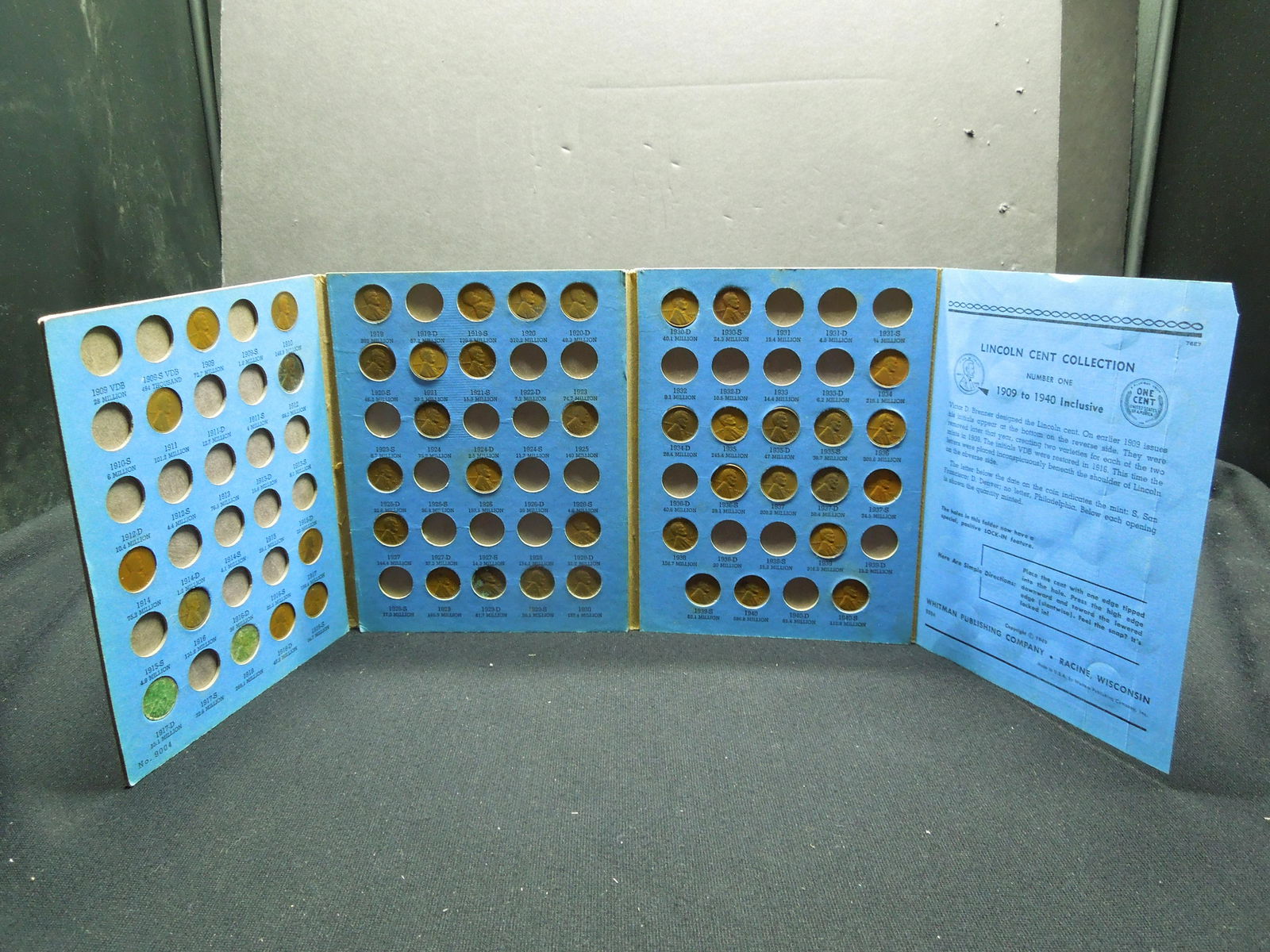 (45) Wheat Cents in 1909-40 Album Early Dates and (1 of 7)