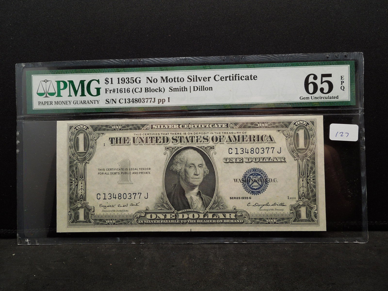 1935 G No Motto $1.00 Silver Certificate PMG  65 EPQ (1 of 3)