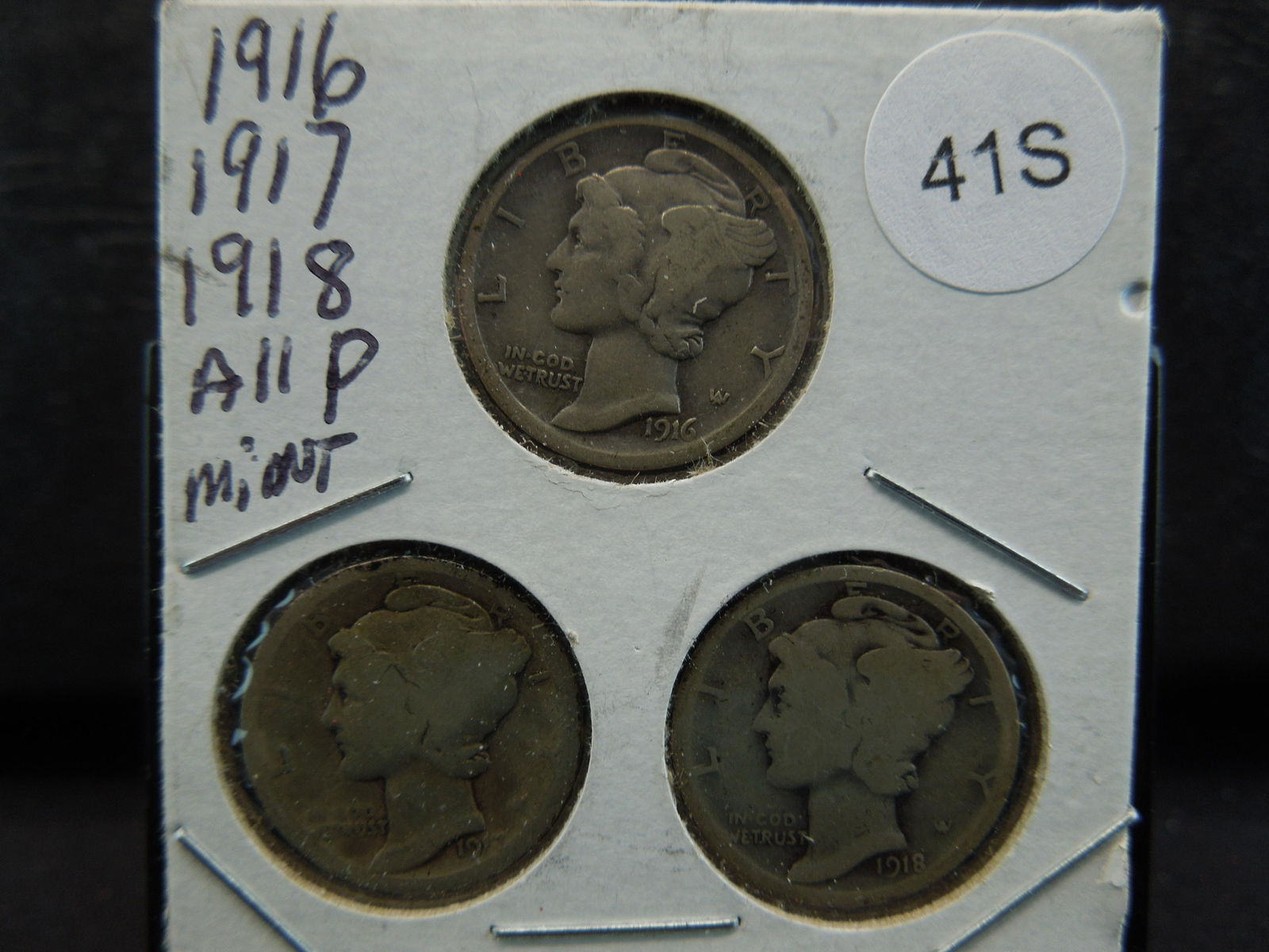 1916,1917,1918 Mercury dimes (1 of 2)