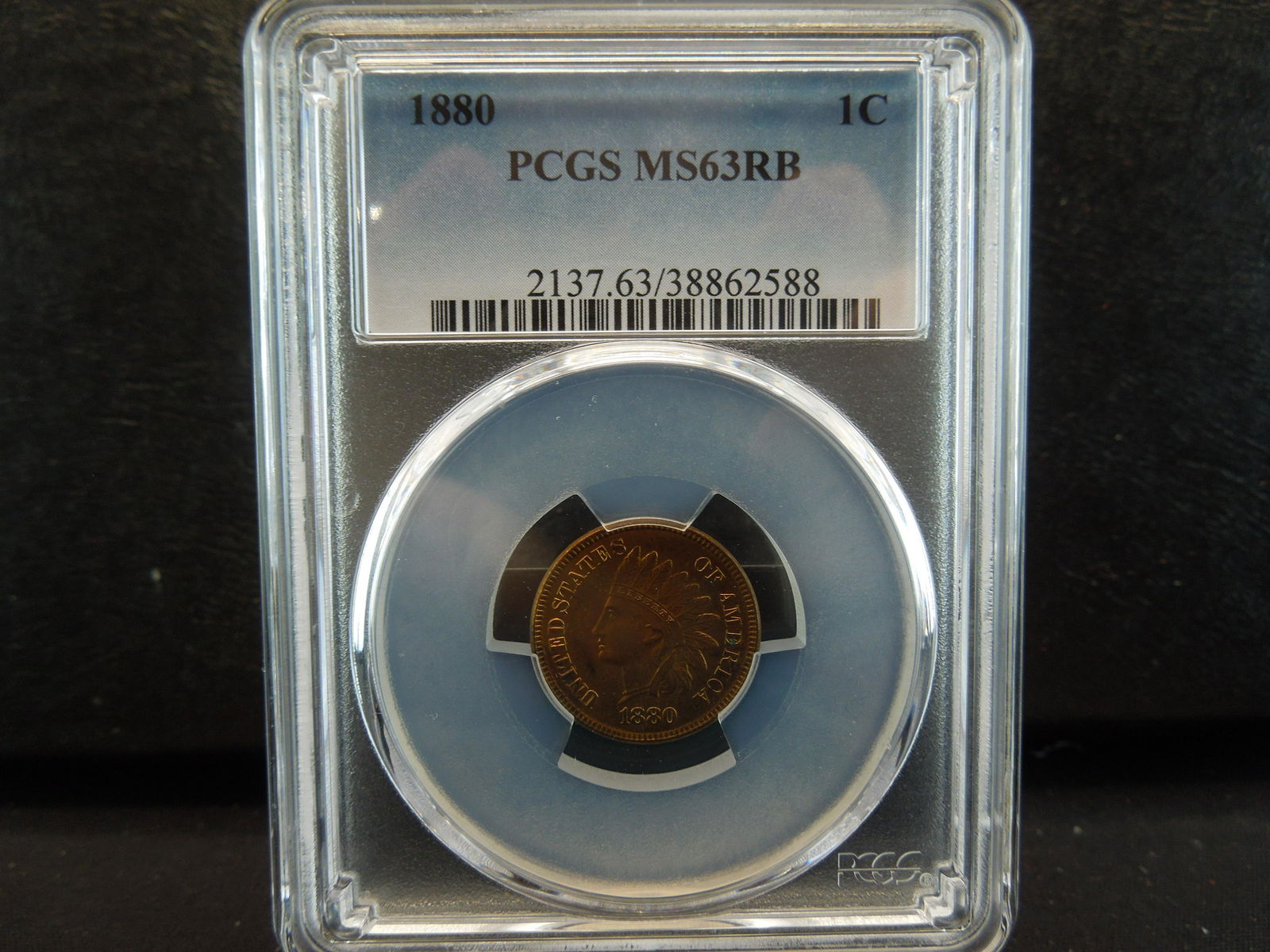 PCGS Graded 1880 MS63RB Indian Head Cent (1 of 3)