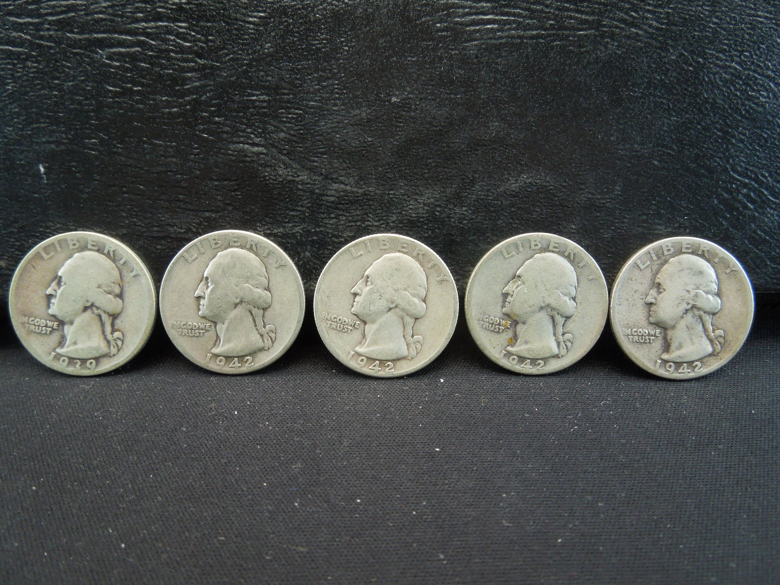 1939, (4) 1942 Washington Quarters (1 of 4)
