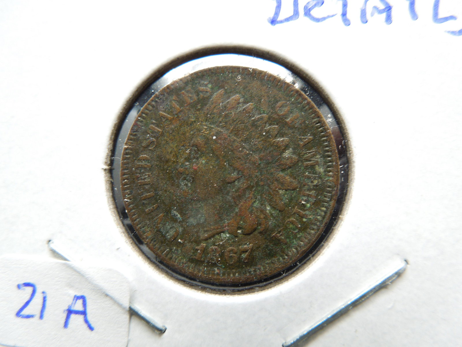 1867 Indian Cent.  Full Liberty with great detail but (1 of 3)