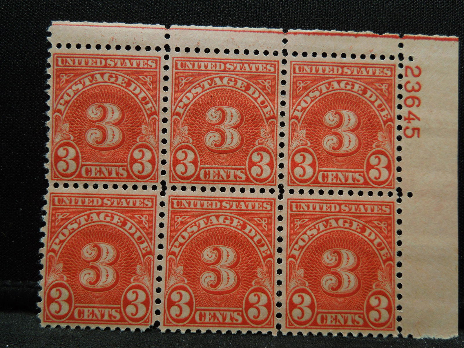 1931 3 Cent Postage Due Plate Block.  Mint Never (1 of 2)