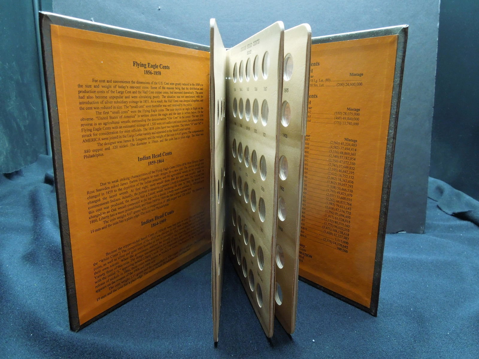 1857 to 1909 Indian Head Cent 69-Coin Dansco Slide (1 of 5)