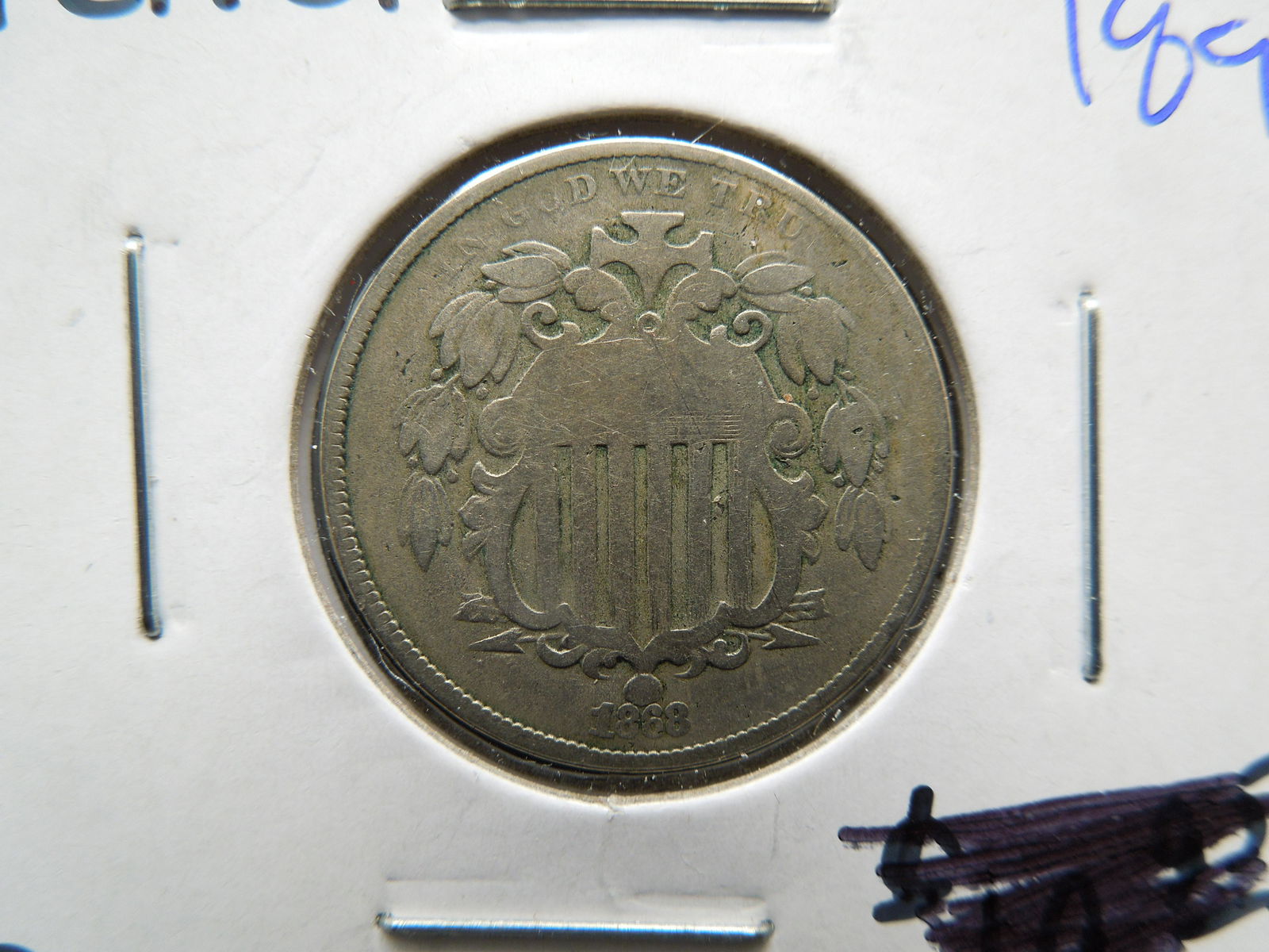 1868 SHIELD NICKEL IN FINE CONDITION (1 of 3)