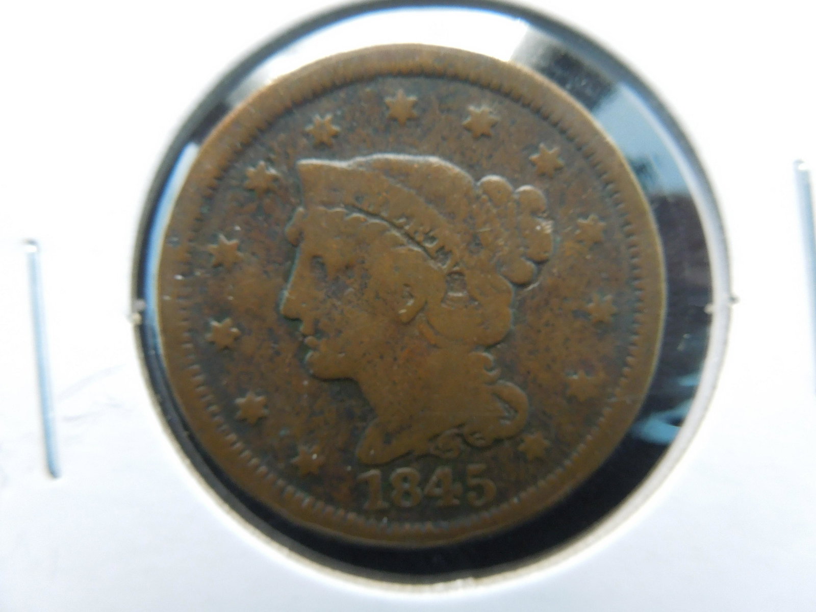 1845 BRAIDED HAIR LARGE CENT VERY FINE (1 of 3)