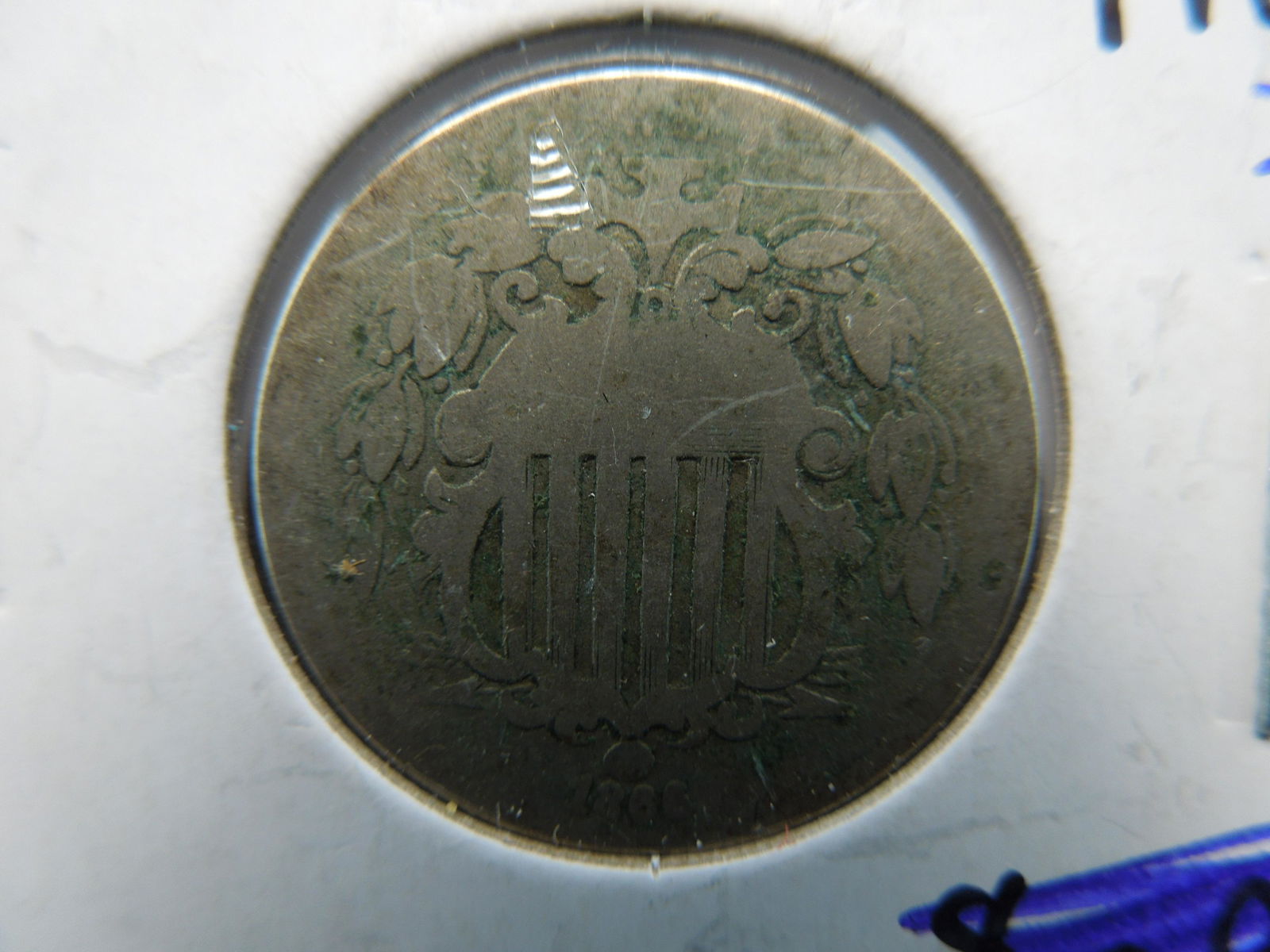1866 shield nickel with rays (1 of 3)