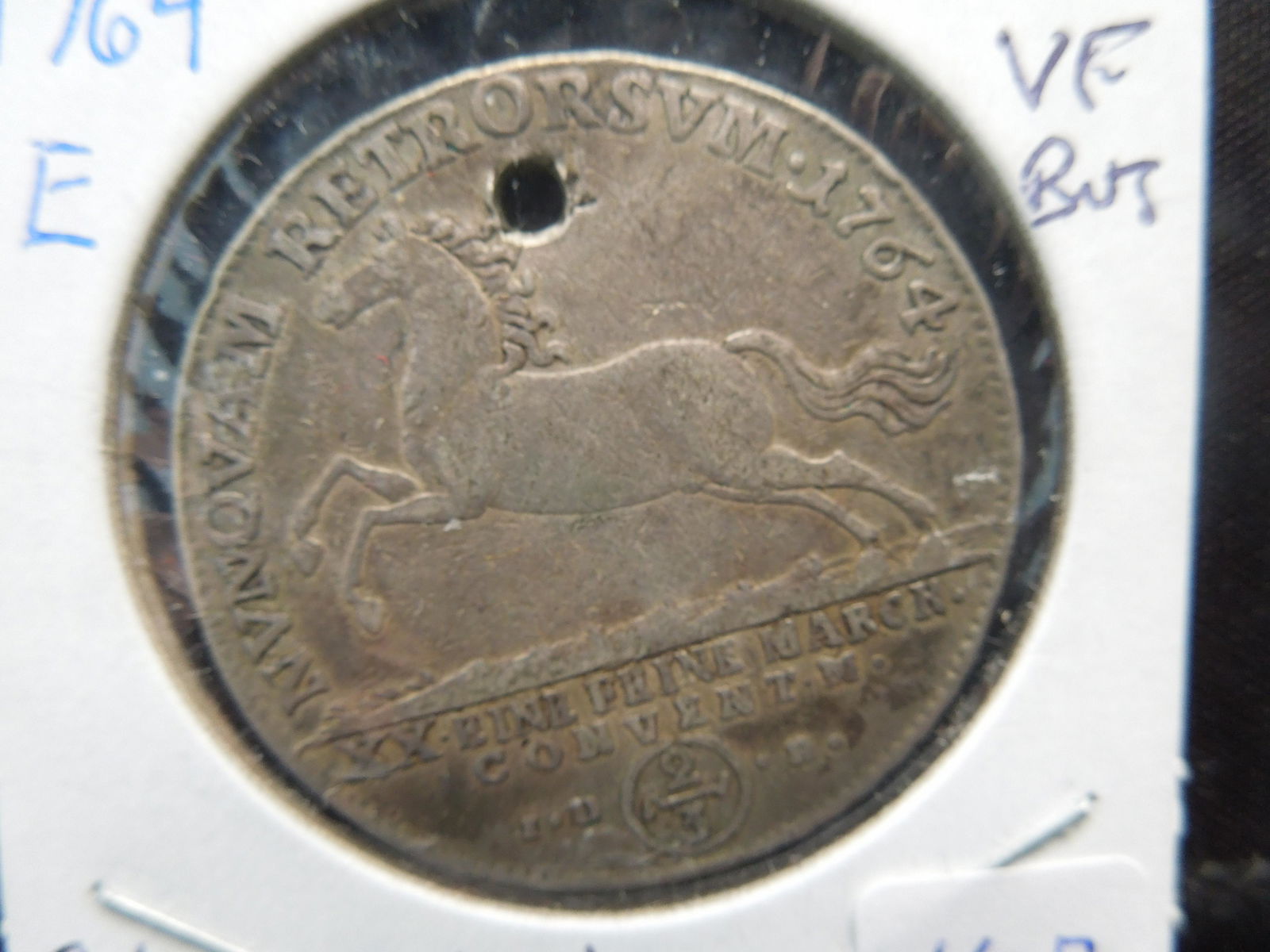 1764 Brunswick-Wolfenbuttel (Germany) 2/3 Thaler.  VF, (1 of 3)