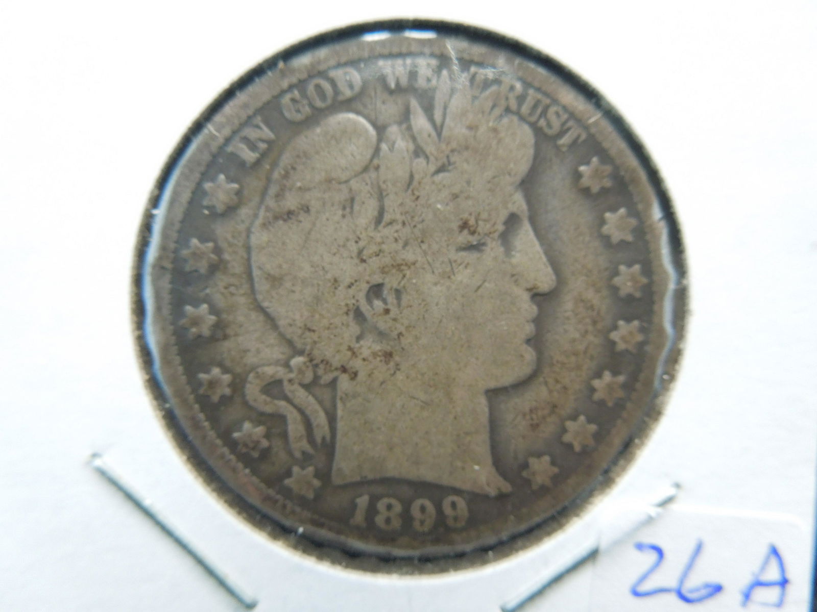 1899-O Barber Half.  Good 6.  Full Rim Reverse. (1 of 3)