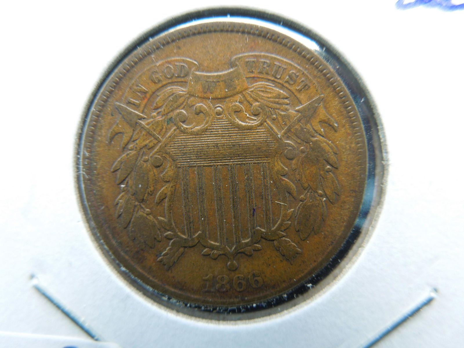 1866 Two cent Piece.  Nice XF 40 (1 of 3)