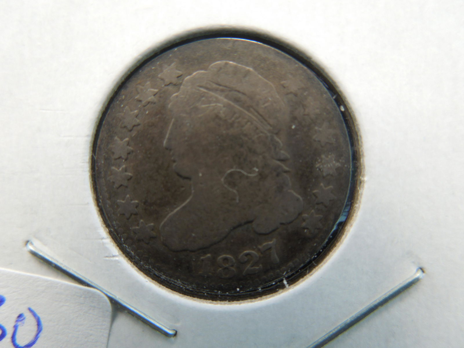 1827 Capped Bust Dime.  Original VG. (1 of 3)