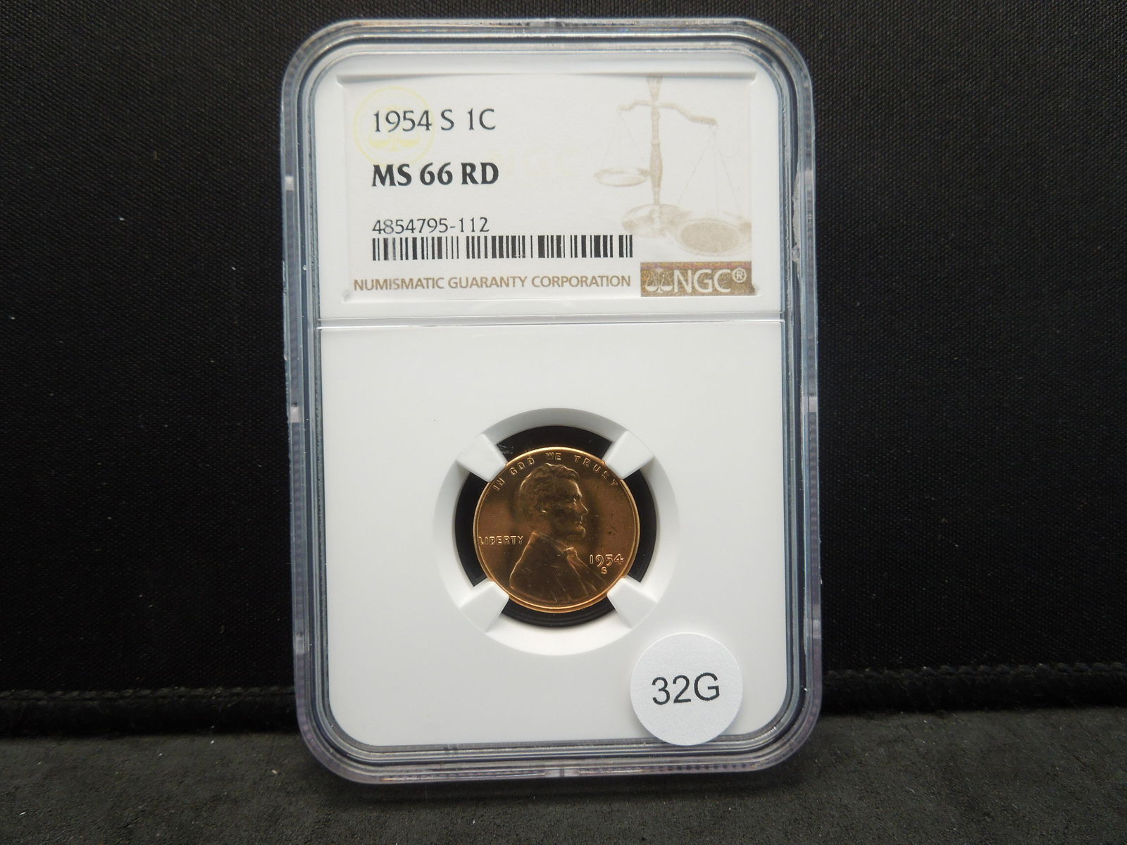 1954-S Lincoln Cent NGC MS66RD - NGC Value - $34.50 (1 of 4)