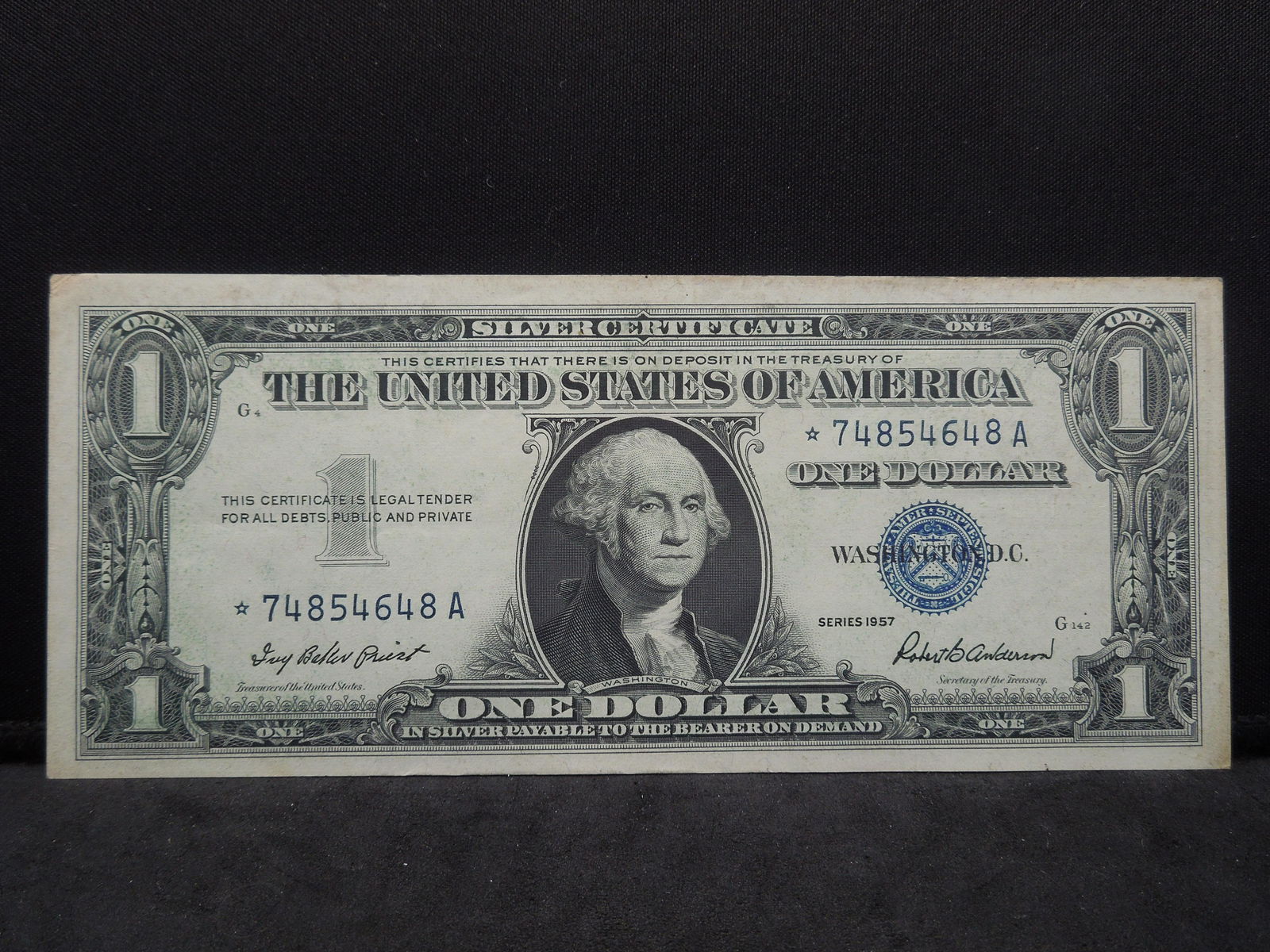 1957 $1 Silver Certificate.  A STAR replacement note. (1 of 3)
