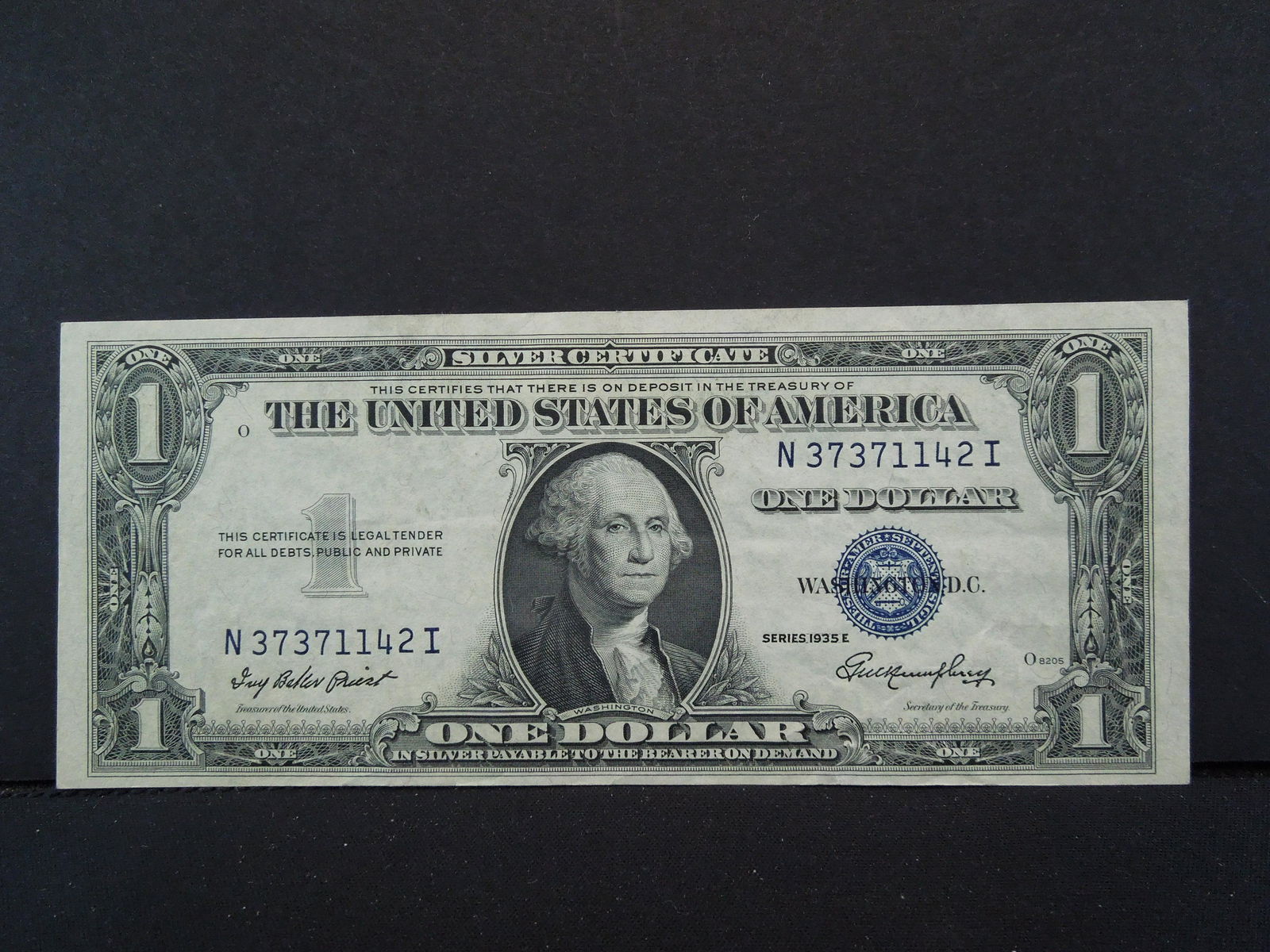1935-E $1 Silver Cert.  Choice AU/UNC.  Scarce. (1 of 3)