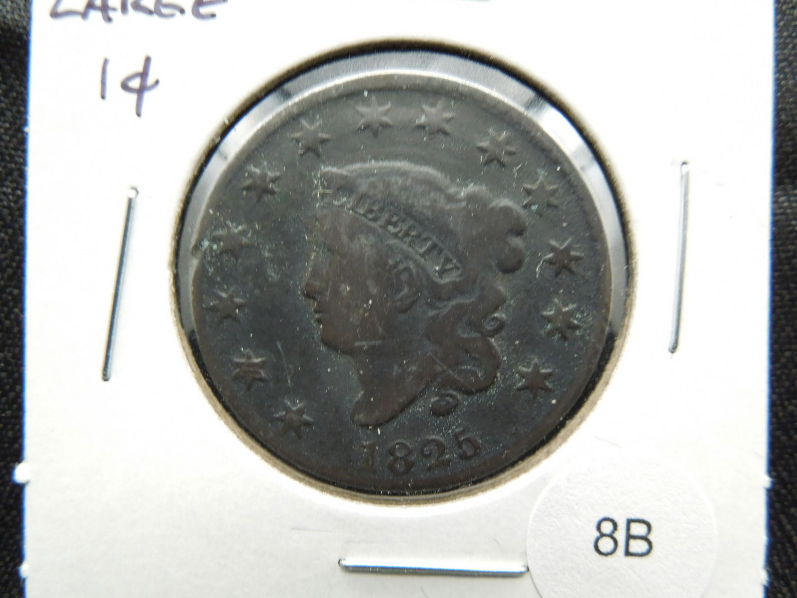 1825 Large 1c.  VG. (1 of 3)