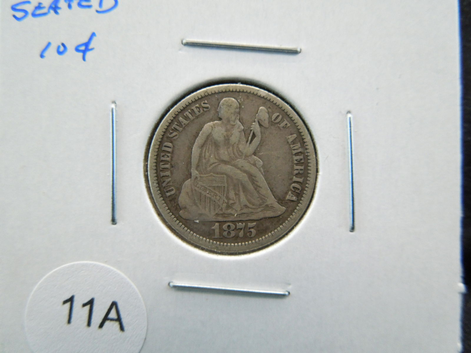 1875 Seated 10c.  VF/XF. (1 of 3)