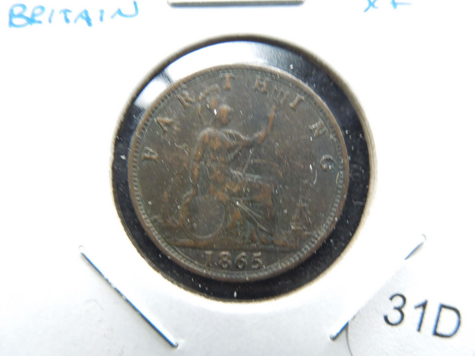 1865 Great Britain Farthing.  XF. (1 of 3)